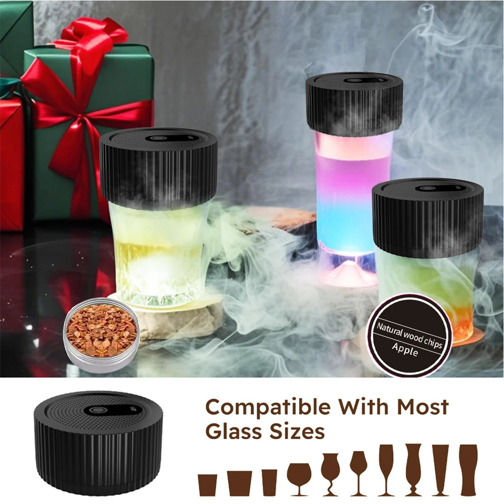 Electric Whiskey Smoker Kit Electric Smoking Kit with 6 Flavors Wood Chips Cocktail Smoker Kit Multi-Function for Boss Boyfriend