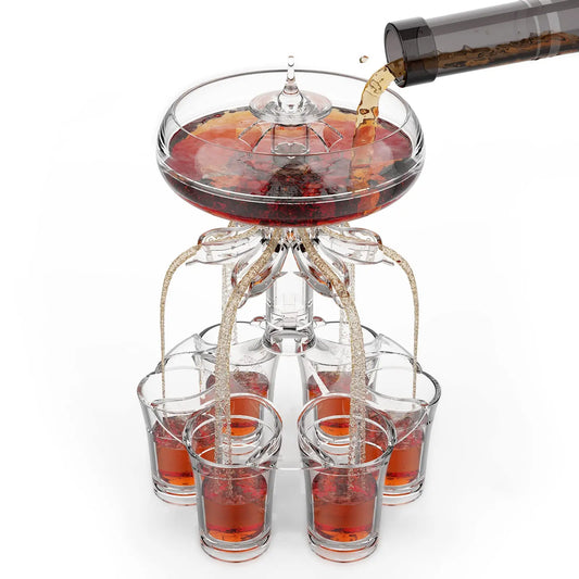 Six Shooter Bar Dispenser with Shot Glasses